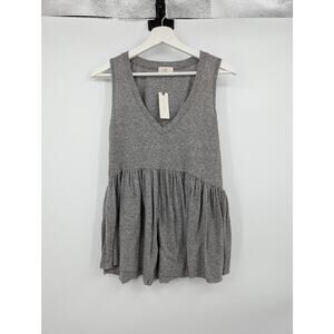 NWT Anthropologie t.la Tiered Tank Top Women's XS Gray Vacation Beachy Coastal